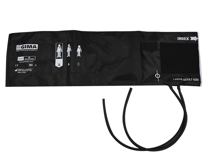 OBESE CUFF AND 2 TUBES BLADDER 62X17.5 CM - NYLON BLACK