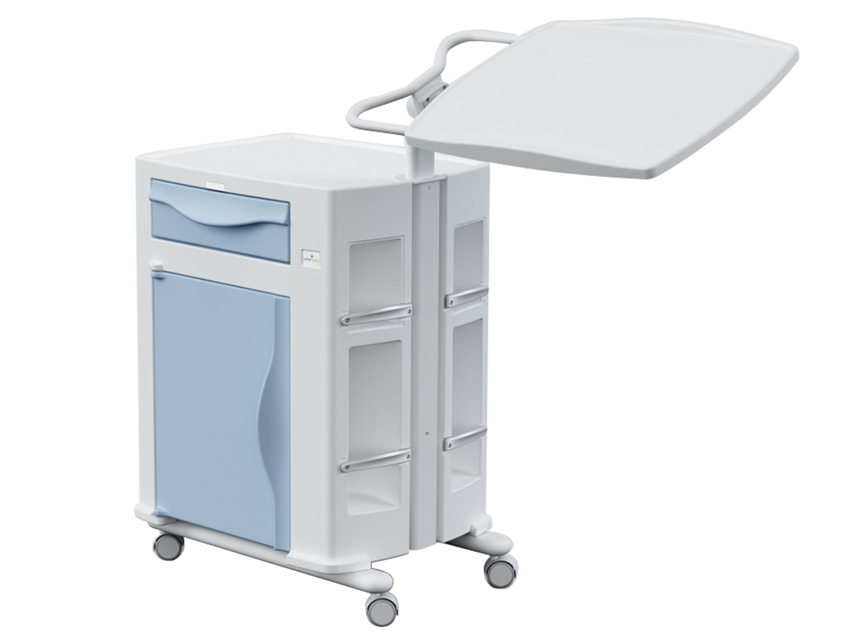OLYMPUS BEDSIDE TABLE WITH TILTING OVERBED TABLE
