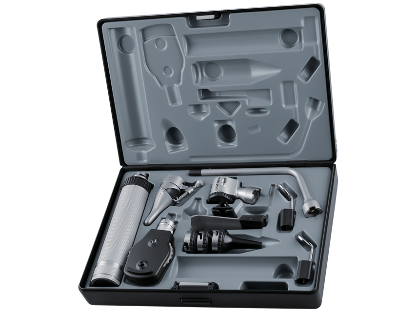 KSENONA-HALOGĒNA OFTALMOSKOPA OTOSKOPA -KOMPLEKTS