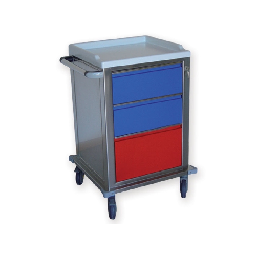 MODULAR TROLLEY STAINLESS STEEL WITH 2 PLUS 1 DRAWERS