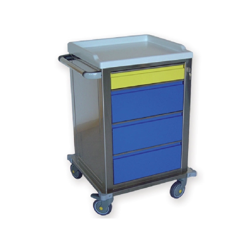 MODULAR TROLLEY STAINLESS STEEL WITH 1 PLUS 3 DRAWERS