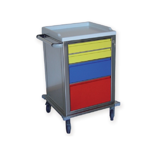 MODULAR TROLLEY STAINLESS STEEL WITH 2 PLUS 1 PLUS 1 DRAWERS