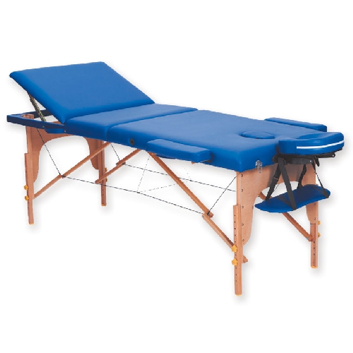 3-SECTION WOODEN MASSAGE TABLE - BLUE