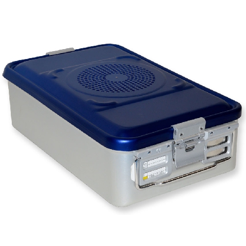 CONTAINER WITH FILTER MEDIUM H 135 MM - BLUE - PERFORATED