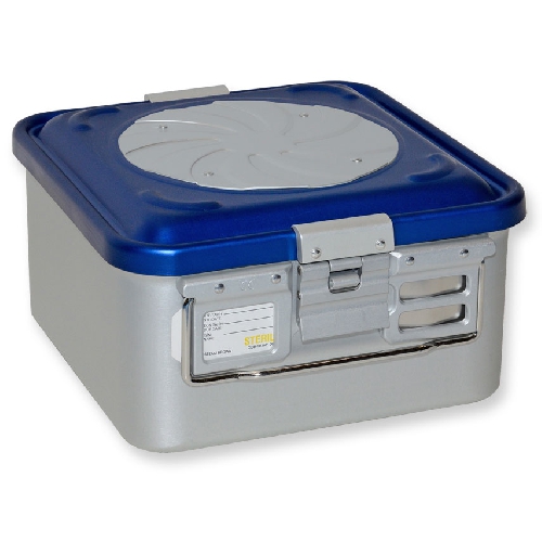 KONTEINERS AR VĀRSTU – MAZS, H 150 MM – ZILS – PERFORĒTS