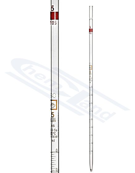 GRADUĒTA PIPETE CZECH 0,1 (0,01) KLASE AS PARTIJAS NR. BRŪNA SKALA