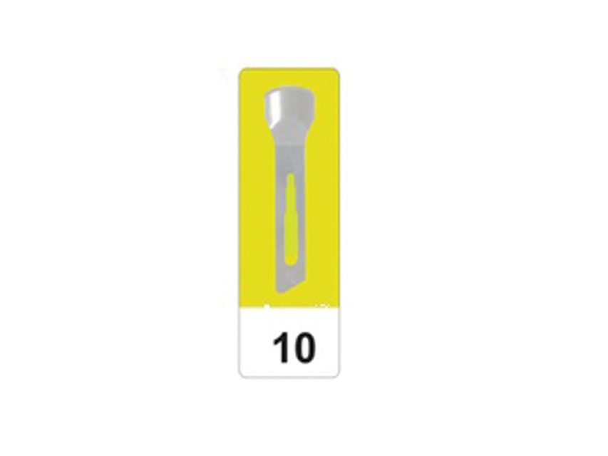 Oglekļa tērauda rievu asmeņi Nr 10 - sterili N50