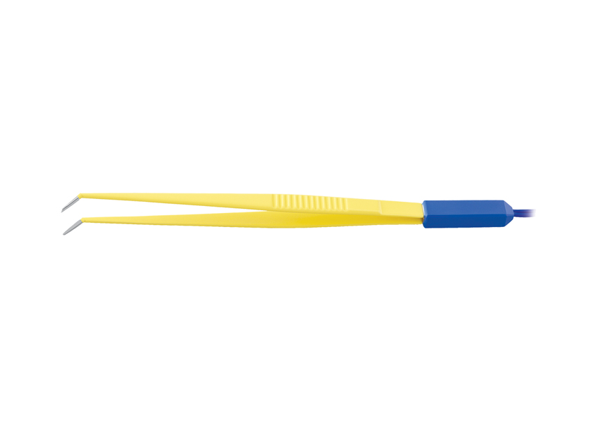 DISPOSABLE STRAIGHT FORCEPS 15 cm with 3 m cable - angled tip 1.0 mm