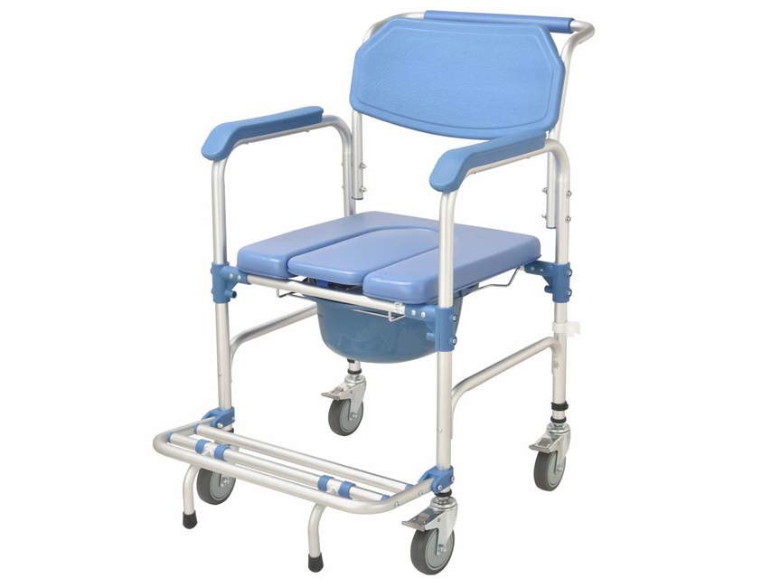BLUE COMMODE WHEELCHAIR