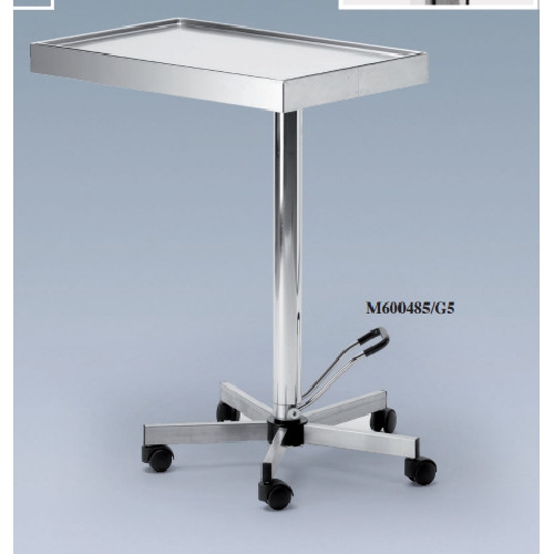 Hidraulisks Mayo tipa galdiņš ar kājas pedāli, paplāte 70x45x1,7h cm (5 riteņu pamatne)