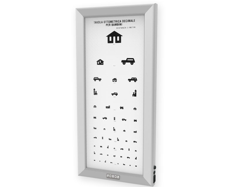 Redzes pārbaudes tabula ar LED apgaismojumu Children, 3m