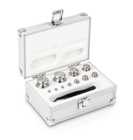 F2, Knob, stainless steel fine turned, 1 g - 200 g, in aluminium case, 210×140×98 mm, 4045761224469,