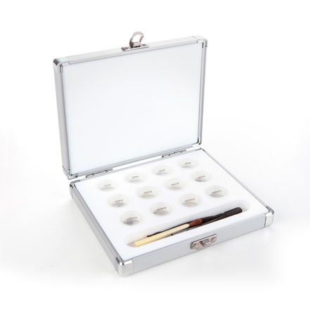 F2, Platelet, stainless steel polished, 1 mg - 500 mg, in aluminium case, 165×158×37 mm, 4045761224896,