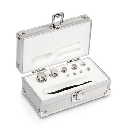 E1, Knob, stainless steel polished, 1 g - 100 g, in aluminium case, 165×125×75 mm, 4045761223134,