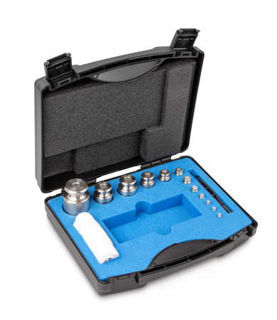 F2, Knob, 12, stainless steel fine turned, 1 g - 500 g, in plastic case, 250×210×75 mm, 4045761005945,