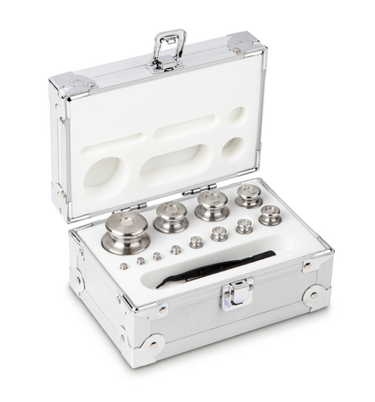 F2, Knob, stainless steel fine turned, 1 g - 500 g, in aluminium case, 210×140×98 mm, 4045761224452,