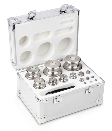 F2, Knob, stainless steel fine turned, 1 g - 2 kg, in aluminium case, 278×180×138 mm, 4045761224438,