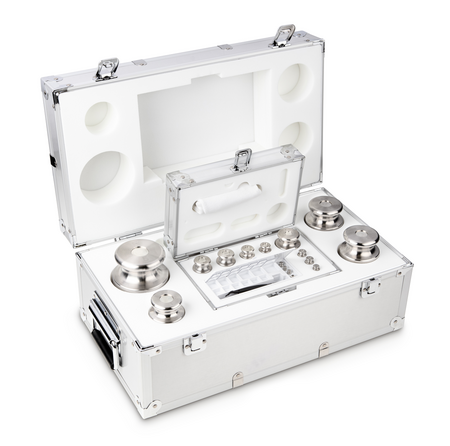 F2, Knob, stainless steel fine turned, 1 g - 5 kg, in aluminium case, 460×260×200 mm, 4045761224421,