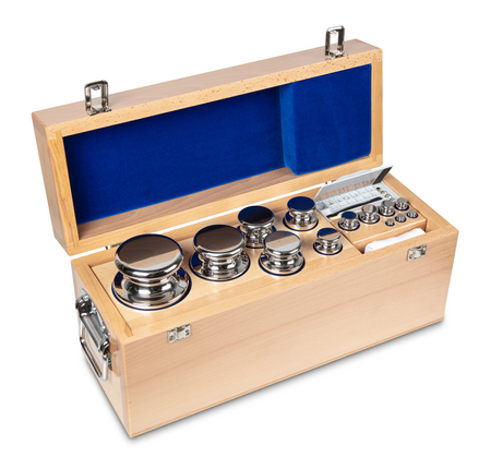 E2, Knob, 29, stainless steel polished, 1 mg - 10 kg, in wooden case, 540×200×240 mm, 4045761003231,