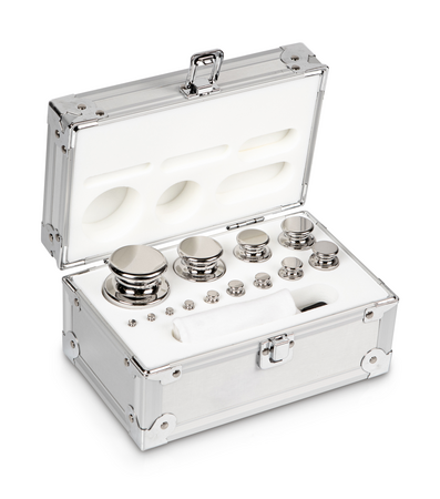 E2, Knob, stainless steel polished, 1 g - 1 kg, in aluminium case, 230×140×110 mm, 4045761223189,