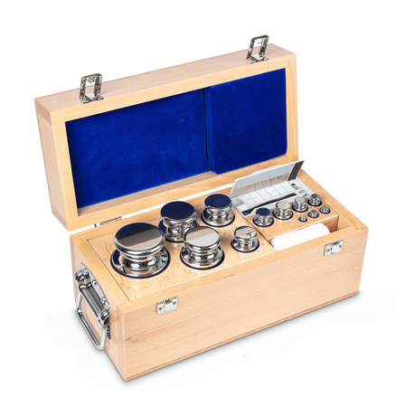 F1, Knob, 17, stainless steel polished, 1 g - 10 kg, in wooden case, 540×200×240 mm, 4045761004498,