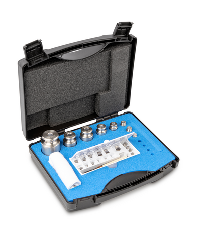 M1, Knob, 24, stainless steel fine turned, 1 mg - 500 g, in plastic case, 250×210×75 mm, 4045761007536,