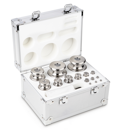M1, Knob, 15, stainless steel fine turned, 1 g - 2 kg, in aluminium case, 278×180×138 mm, 4045761224834,