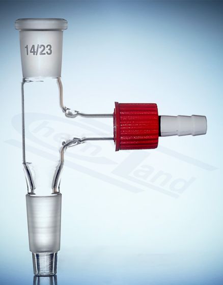 kontaktligzdas adapteris konusam ar sānu roku ar skrūvju vītni PP konuss 14/23 kontaktligzda 14/23 GLASSCO