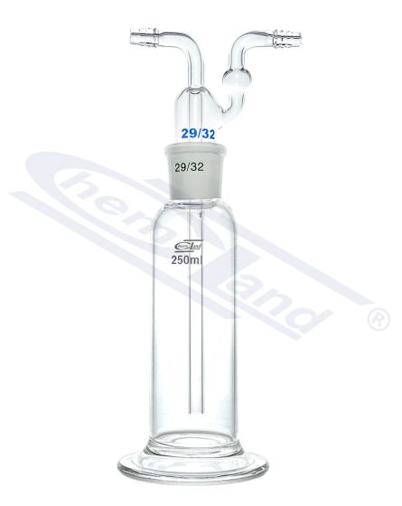 gāzes mazgāšanas pudele, atbilstoši Drechsler 00250ml NS. 34/35 - KOMPLEKTS