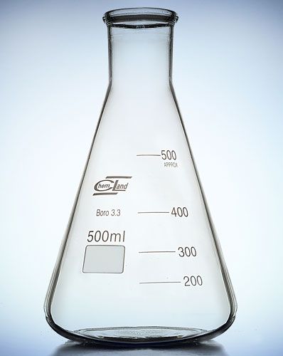 konusveida kolba ar šauru kakliņu 00300 ml CHEMLAND
