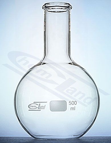 Kolba ar plakanu dibenu, šaurs kakls 00100ml CHEMLAND