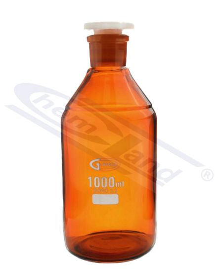 pudele BORO 3.3 01000 WS 29/32 AMBER SiO2&gt;80,5 perc Glassco aizbāzni PP