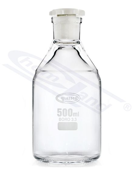 Pudele ar BORO 3,3 00500 WS 24/29 SiO2&gt;80,5 perc Glassco PE aizbāzni