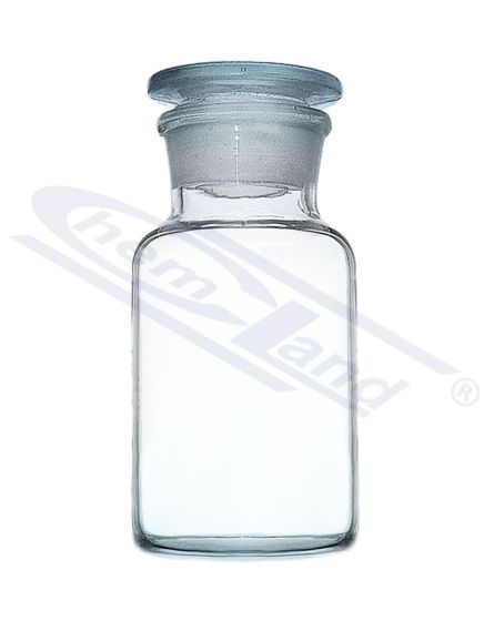 pudele ar aizbāzni caurspīdīga ar platu kakliņu 05000 neitrāls stikls