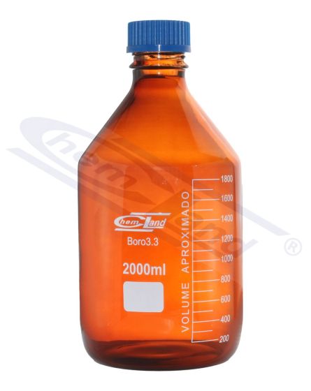 pudele ar skrūvējamu vāciņu dzintara krāsas BORO 3.3 GL 45 2000ml