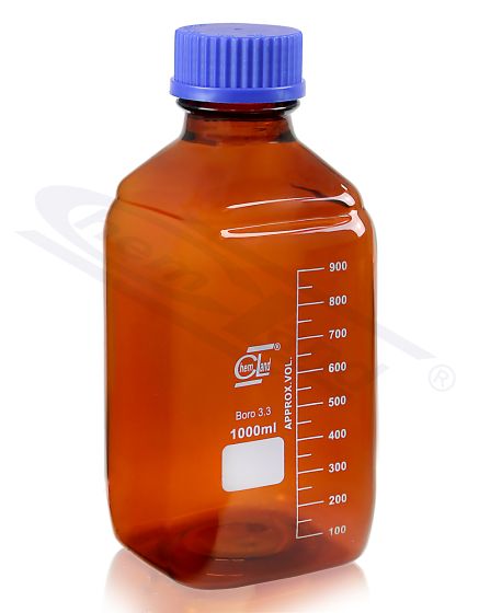 pudele dozatoriem un biretēm 0100ml GL 45 kvadrātveida forma