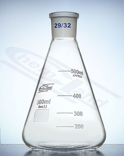 konusveida kolba NS .14/23 vāciņš. 00050ml CHEMLAND