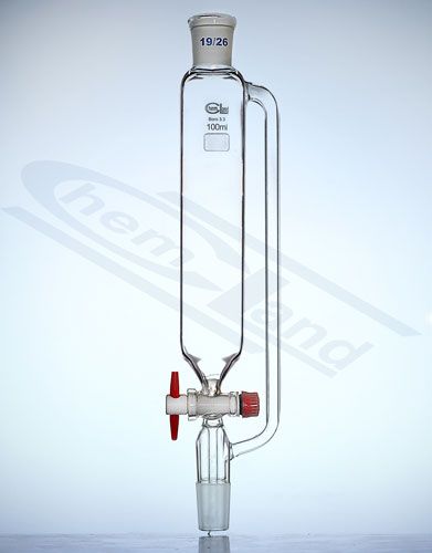 spiediena izlīdzināšanas piltuves aizbīdnis PTFE500ml NS29/32