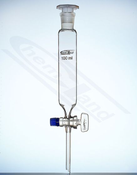 piltuve ar cilindrisku aizbīdni PTFE NS14 0500ml