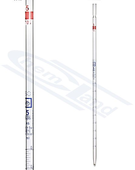 graduēta pipete CZECH 001(0,01) klase AS partijas Nr. zila skala