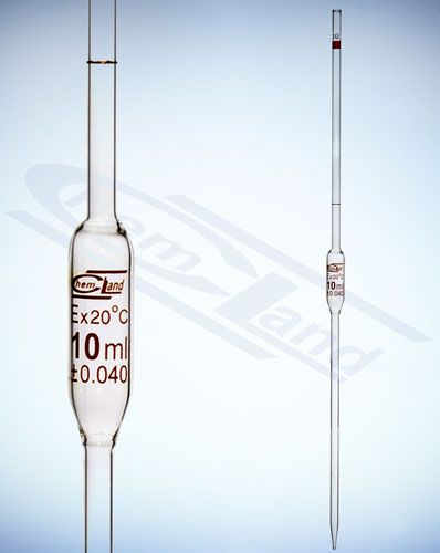 mērinstrumenta pipete viena zīme 040ml cl.B CHEMLAND