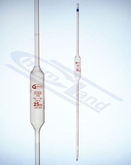 mērinstrumenta pipete viena zīme cl. AS INDIVIDUĀLS SERTIFIKĀTS 4ml GLASSCO DIN ISO 648