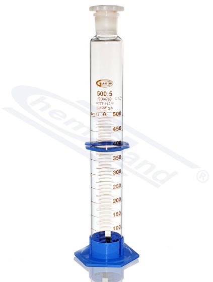 Cilindrs ar PP aizbāzni, PP kājiņa, Kl A SERTIFIKĀTS 1000ml, GLASSCO brūna skala