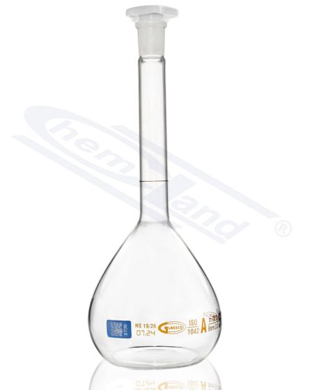INDIVIDUĀLI sertificēta A klases bronzas kolba 1000ml WS 24/29 GLASSCO